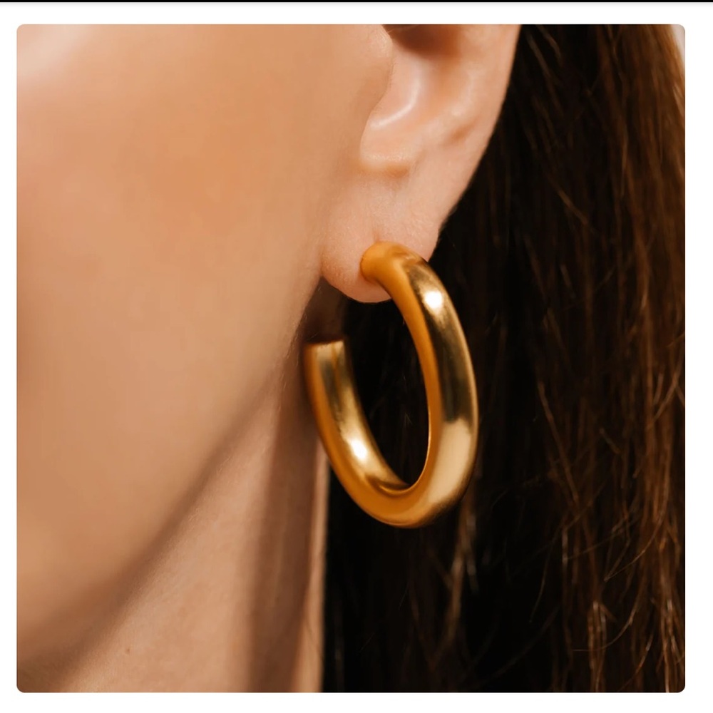 Gold Chunky Hoop Earrings - Womens Jewelry